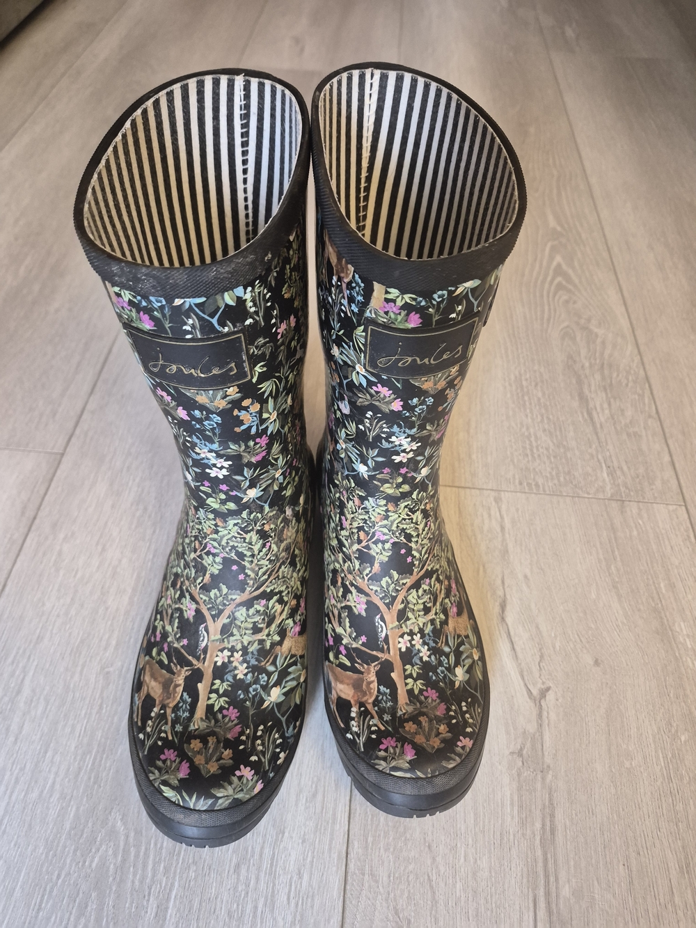 Joules Molly Welly Women’s Size 8 Woodland Floral Deer Rain Boots